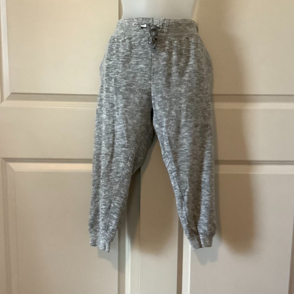 Thletex Women's XL  joggers heathered gray draw string cotton blend knee length